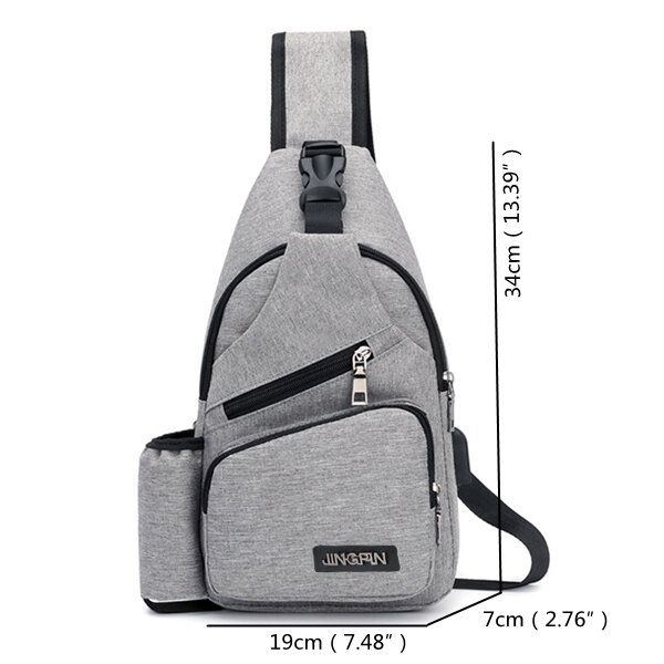 Herren Oxford Große Kapazität Lässige Outdoor Reisen Usb Ladeanschluss Umhängetasche Brusttasche Umhängetasche