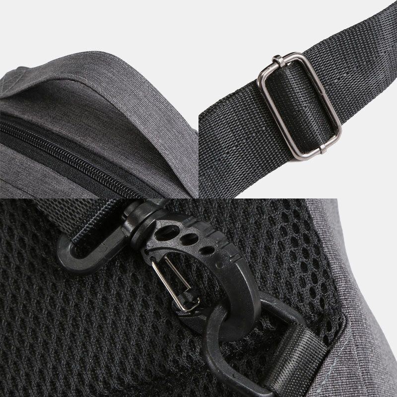 Herren Polyester Usb Aufladung Große Kapazität Mehrschichtige Business Umhängetasche Brusttasche Sling Bag