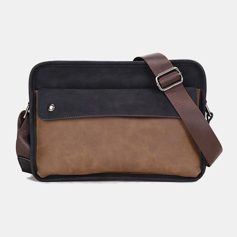 Herren Pu Leder Anti Diebstahl British Retro Umhängetaschen Umhängetasche Messenger Bag