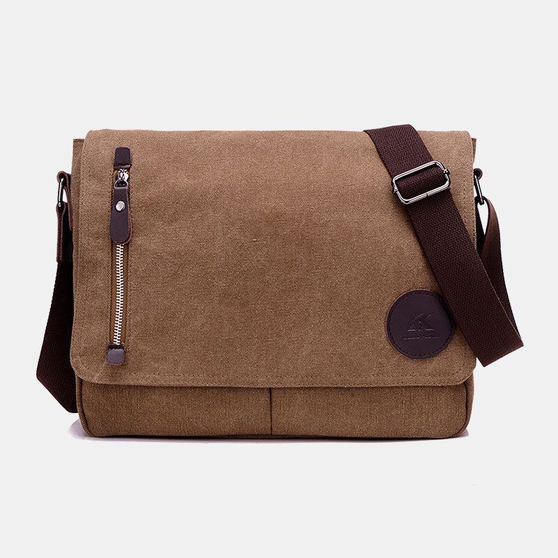 Herren Retro Canvas Multi Pocket Anti Diebstahl Crossbody Umhängetasche Messenger Reisetasche Mit Großem Fassungsvermögen