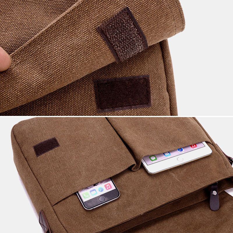 Herren Retro Canvas Multi Pocket Anti Diebstahl Crossbody Umhängetasche Messenger Reisetasche Mit Großem Fassungsvermögen