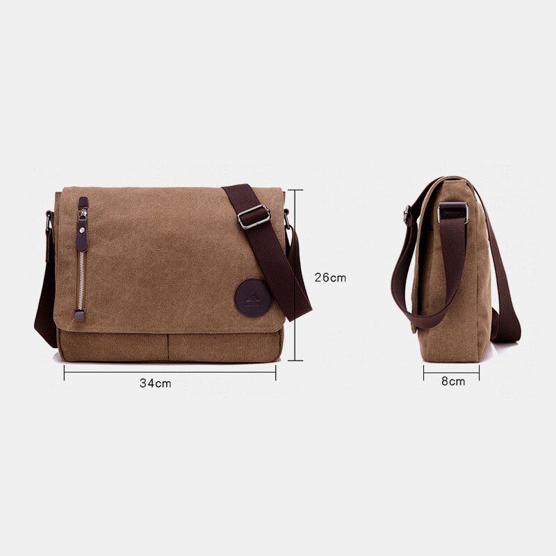 Herren Retro Canvas Multi Pocket Anti Diebstahl Crossbody Umhängetasche Messenger Reisetasche Mit Großem Fassungsvermögen