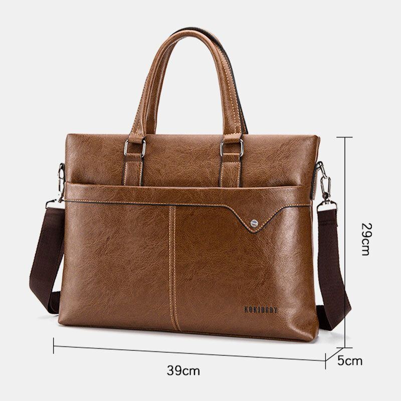 Herren Retro Horizontale Aktentaschen Messenger Bag Rückseite Anti Diebstahl Reißverschlusstasche Große Kapazität Umhängetaschen Umhängetasche Handtasche