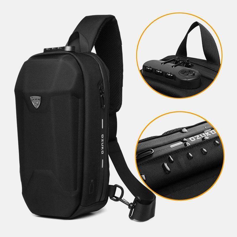 Herren Usb Aufladung Multi Pocket Anti Diebstahl Wasserdichte Outdoor Crossbody Bag Chest Bag Sling Bag