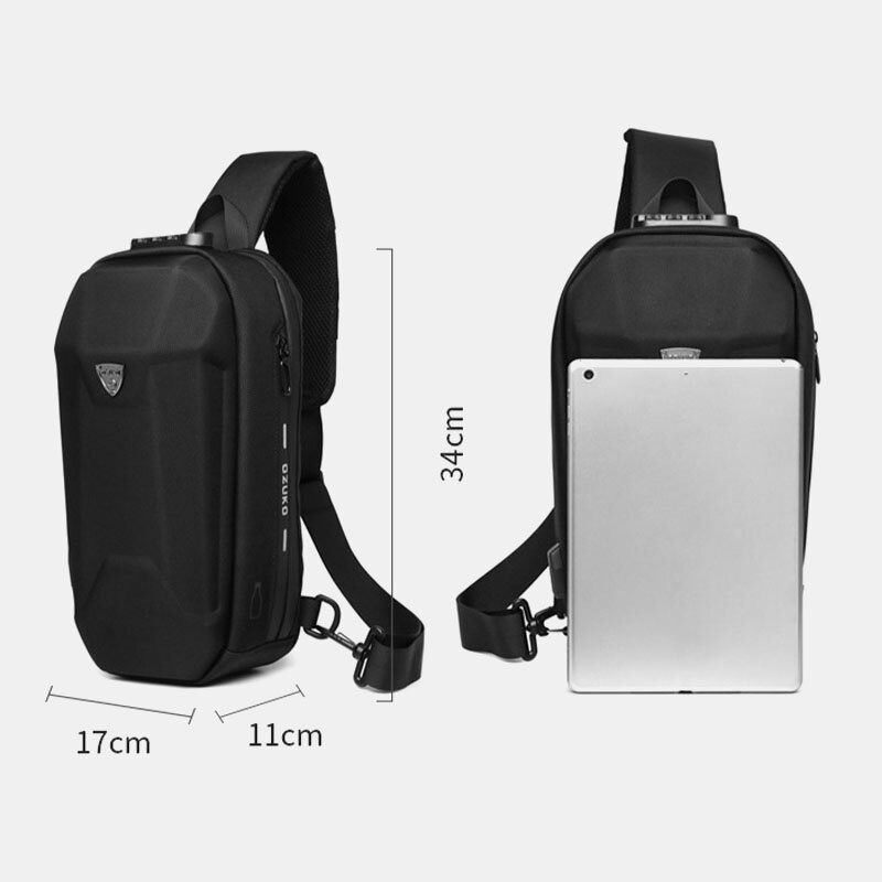 Herren Usb Aufladung Multi Pocket Anti Diebstahl Wasserdichte Outdoor Crossbody Bag Chest Bag Sling Bag