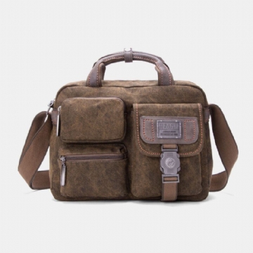 Herren Verdicken Canvas Multi Pocket Crossbody Schultertasche Mit Großem Fassungsvermögen Diebstahlschutz Taschenhandtasche