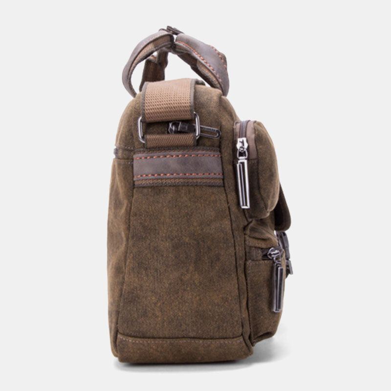 Herren Verdicken Canvas Multi Pocket Crossbody Schultertasche Mit Großem Fassungsvermögen Diebstahlschutz Taschenhandtasche