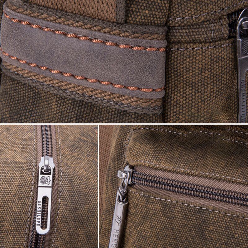 Herren Verdicken Canvas Multi Pocket Crossbody Schultertasche Mit Großem Fassungsvermögen Diebstahlschutz Taschenhandtasche