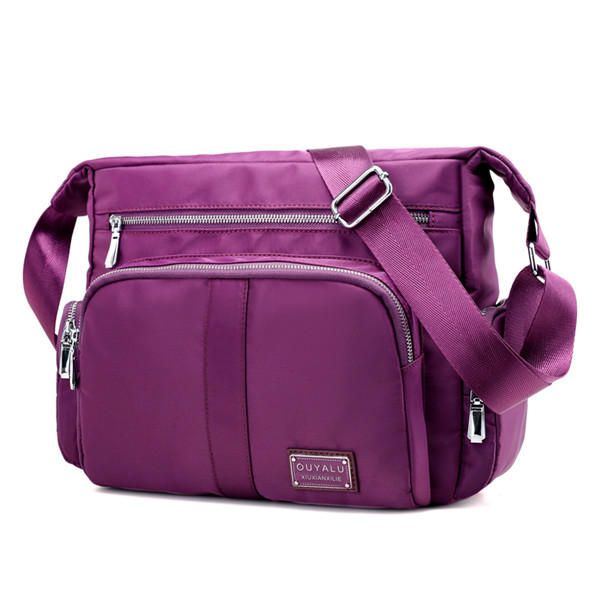 Mehrschichtige Reißverschlusstaschen Für Damen Nylon Umhängetaschen Outdoor Sportarten Wasserdichte Crossbody Taschen Umhängetasche