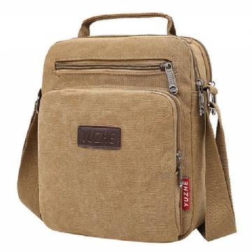 Men Canvas Sling Bag Messenger Bag Small Travel Crossbody Bag Fit 9.7 Inch Ipad