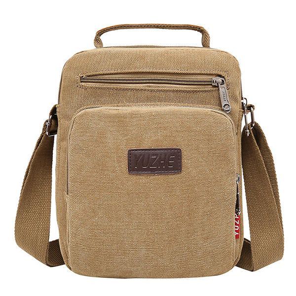 Men Canvas Sling Bag Messenger Bag Small Travel Crossbody Bag Fit 9.7 Inch Ipad