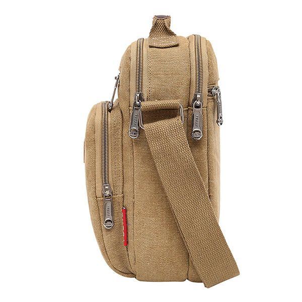 Men Canvas Sling Bag Messenger Bag Small Travel Crossbody Bag Fit 9.7 Inch Ipad