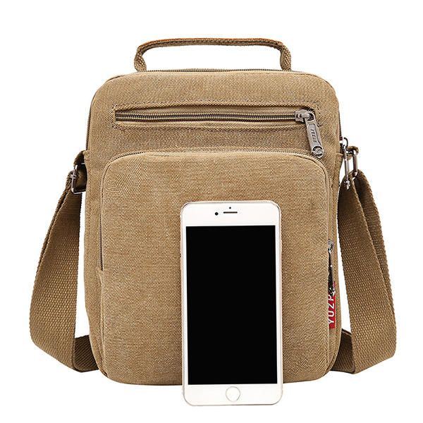 Men Canvas Sling Bag Messenger Bag Small Travel Crossbody Bag Fit 9.7 Inch Ipad