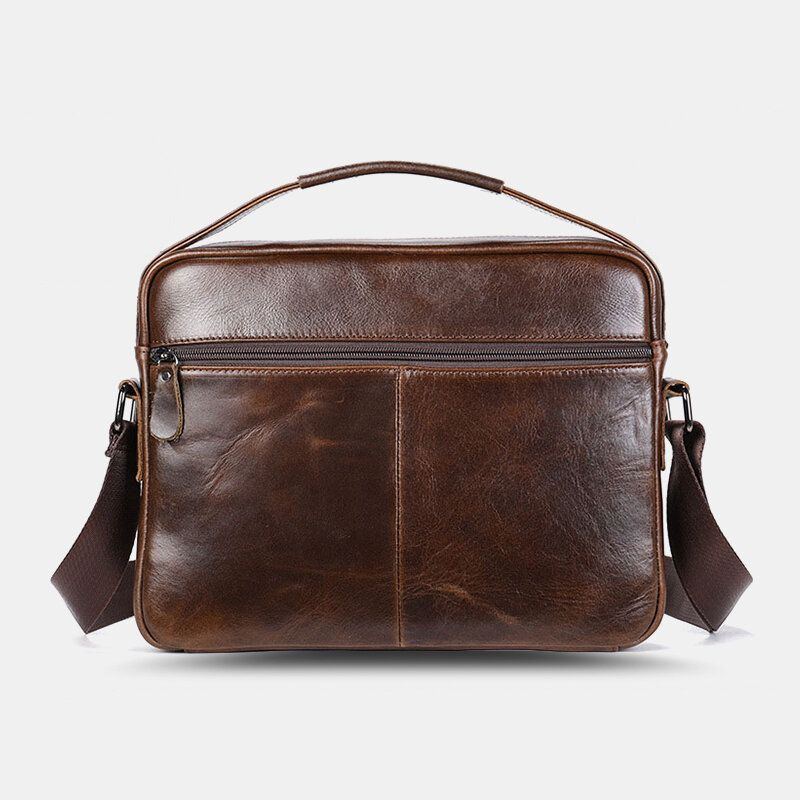 Men Oil Wax Leather Large Capacity Wasserdicht Messenger Bag Aktentasche Multi Pocket Rindsleder Umhängetaschen Umhängetasche