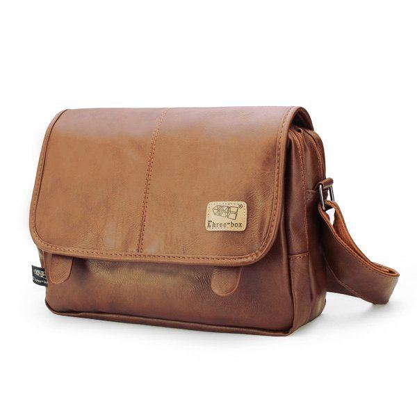 Mens Fashion Soft Kunstleder Messenger Travel Schultertasche