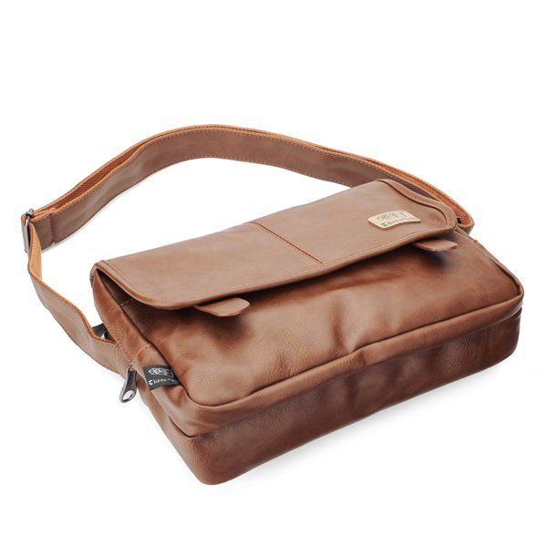 Mens Fashion Soft Kunstleder Messenger Travel Schultertasche