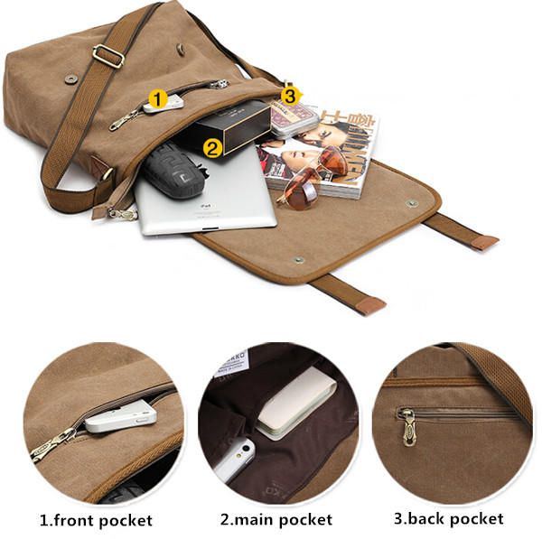 Mens Retro Canvas Travel Shoulder Bag School Messenger Bags