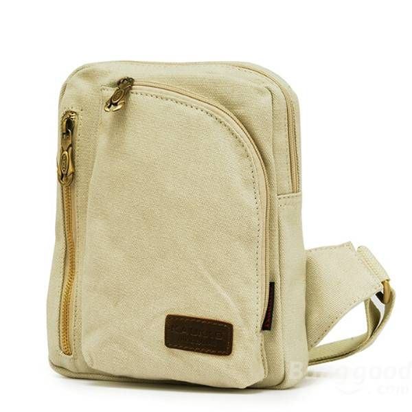 Mens Womens Casual Canvas Umhängetaschen Chest Pack Messenger Bag