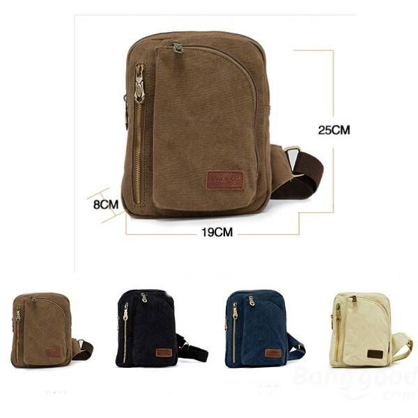 Mens Womens Casual Canvas Umhängetaschen Chest Pack Messenger Bag