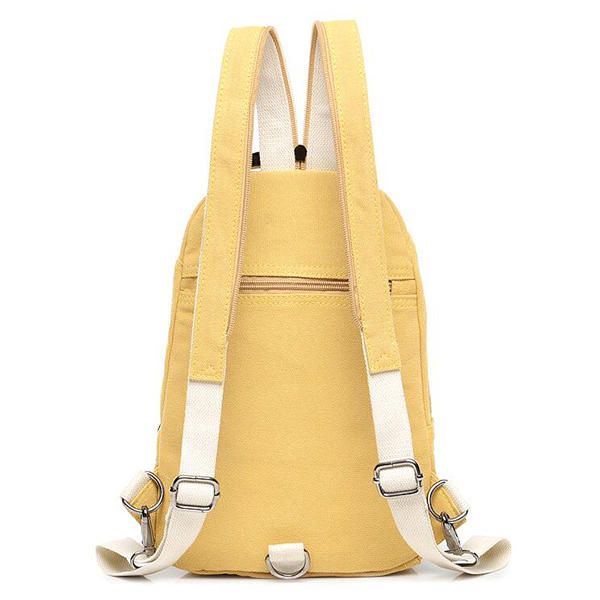 Multifunktionaler Damen Canvas Rucksack Pu Leder Brusttasche