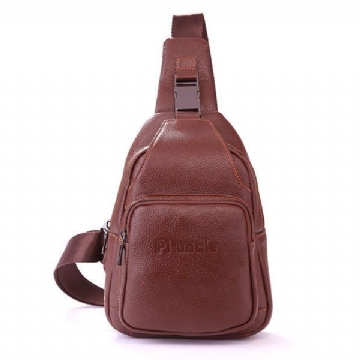 Retro Herren Casual Outdoor Sport Echtes Leder Brusttasche Umhängetasche