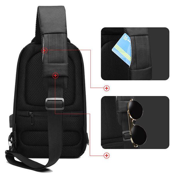 Wasserdichte Business Usb Ladebuchse Mit Großer Kapazität Schultertasche Brusttasche Umhängetasche Für Herren