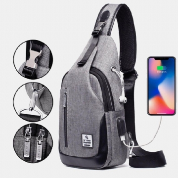 Wasserdichte Usb Brusttasche Für Herren Croddbody Tasche Mit Großem Fassungsvermögen