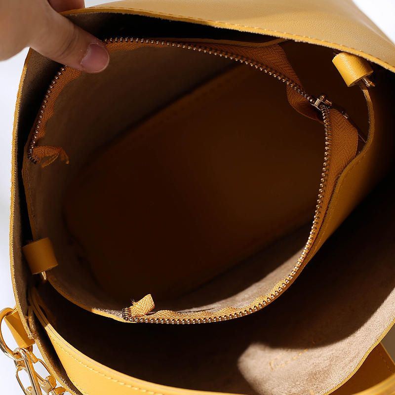 Zweiteilige Damen Bucket Handtaschen Schultertasche Mit Einfarbigem Schlangenmuster