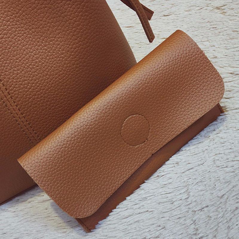 Zweiteilige Handtasche Aus Pu Leder Für Damen Umhängetasche Und Clutch