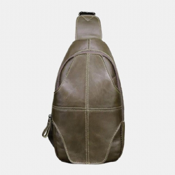 Herren Echtes Leder Anti Diebstahl Retro Casual Business Umhängetasche Brusttasche Sling Bag