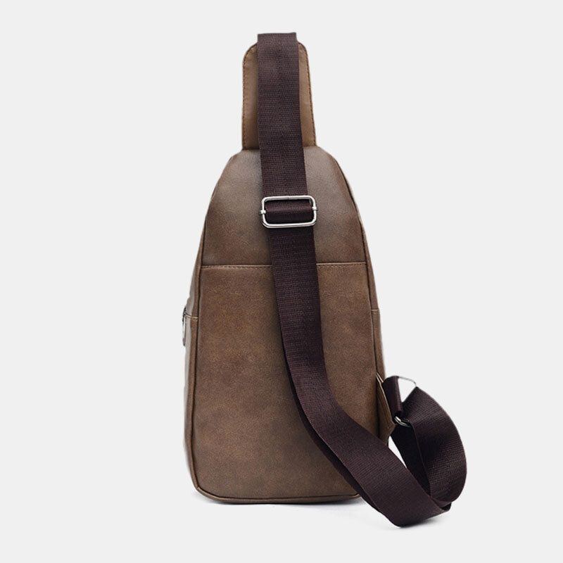 Herren Große Kapazität Kopfhörerloch Business Multi Pocket Crossbody Bag Chest Bag Sling Bag