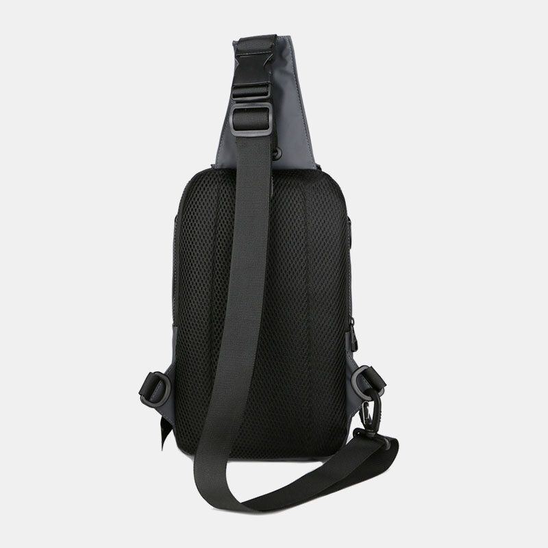 Herren Multi Layer Space Business Feste Umhängetasche Umhängetasche Brusttasche Mit Usb Aufladung