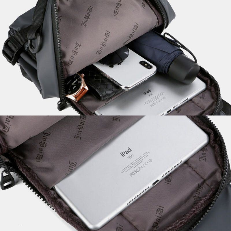 Herren Multi Layer Space Business Feste Umhängetasche Umhängetasche Brusttasche Mit Usb Aufladung