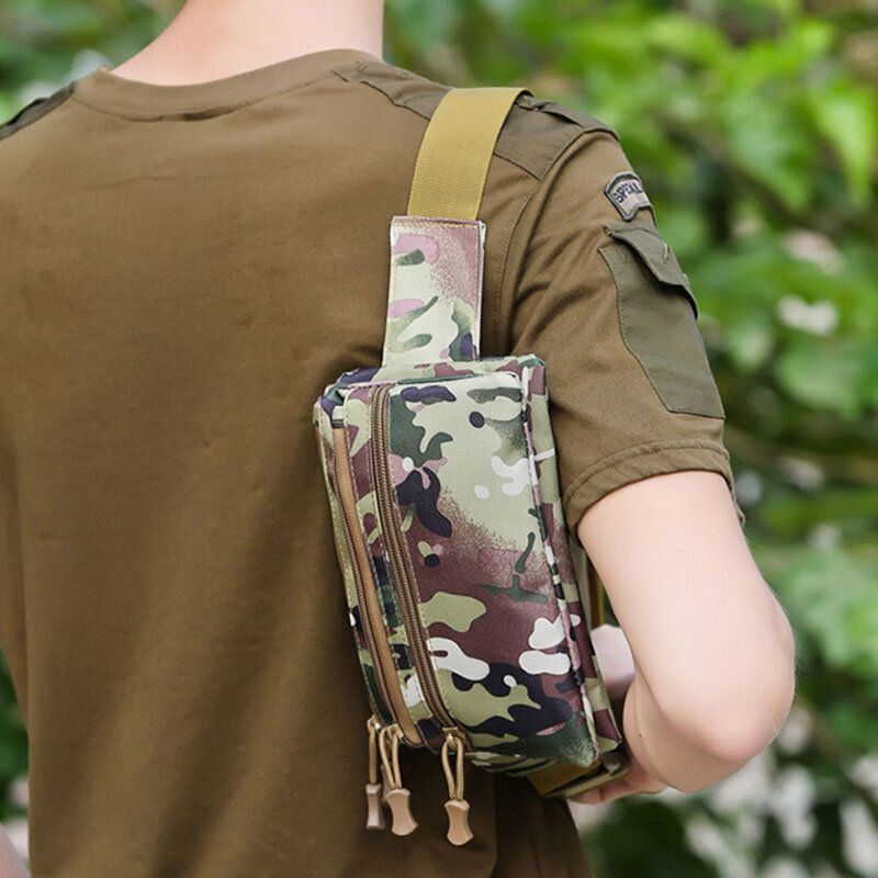 Herren Nylon Camouflage Multi Carry Multi Pocket Sport Outdoor Taktische Umhängetasche Brusttasche