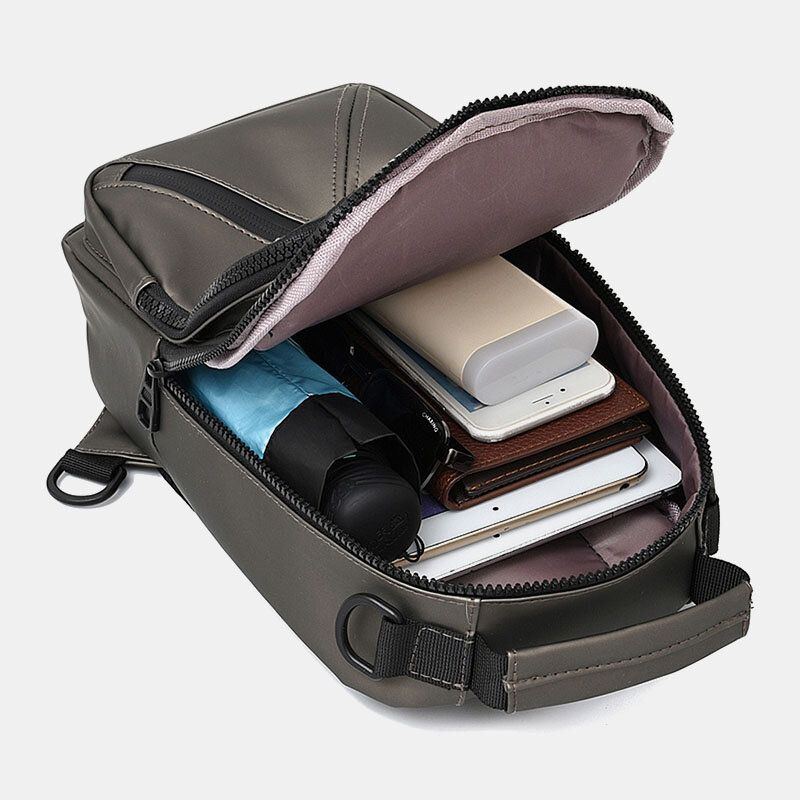 Herren Polyester Multi Carry Mittlere Kapazität Mit Usb Aufladung Brusttasche Umhängetasche