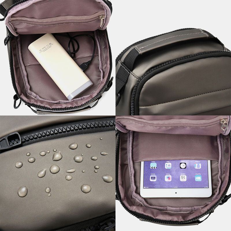 Herren Polyester Multi Carry Mittlere Kapazität Mit Usb Aufladung Brusttasche Umhängetasche