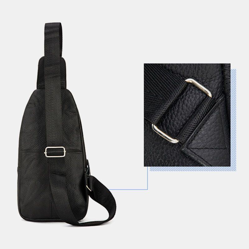 Herren Umhängetasche Aus Echtem Leder Retro Große Kapazität Brusttasche Umhängetasche