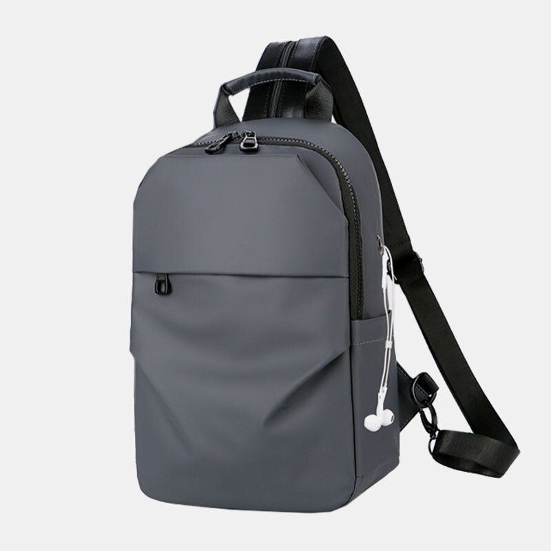 Herren Wasserdicht Business Casual Solid Mit Kopfhörerloch Rucksack Umhängetasche Brusttasche Für Herren