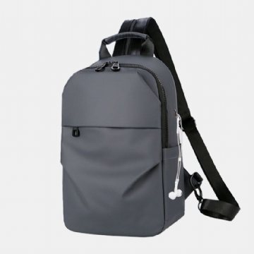 Herren Wasserdicht Business Casual Solid Mit Kopfhörerloch Rucksack Umhängetasche Brusttasche Für Herren