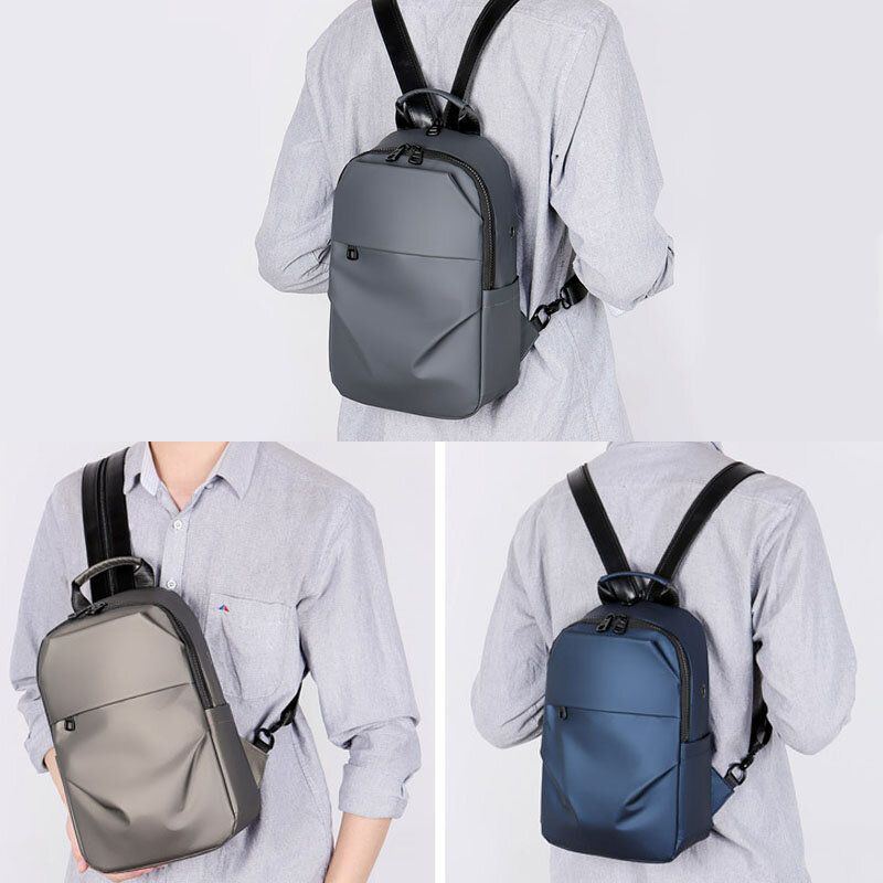 Herren Wasserdicht Business Casual Solid Mit Kopfhörerloch Rucksack Umhängetasche Brusttasche Für Herren