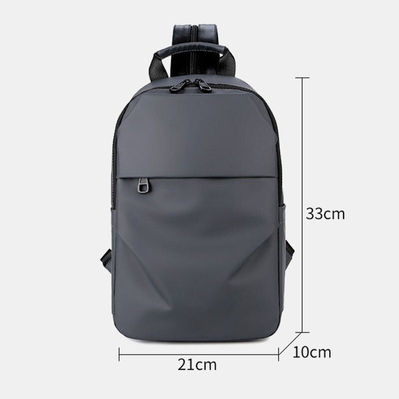 Herren Wasserdicht Business Casual Solid Mit Kopfhörerloch Rucksack Umhängetasche Brusttasche Für Herren