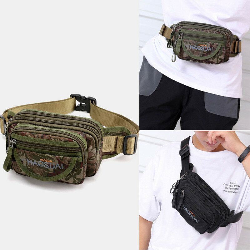 Herren Wasserdichte Multi Pocket Camouflage Outdoor Brusttasche Gürteltasche Sling Bag