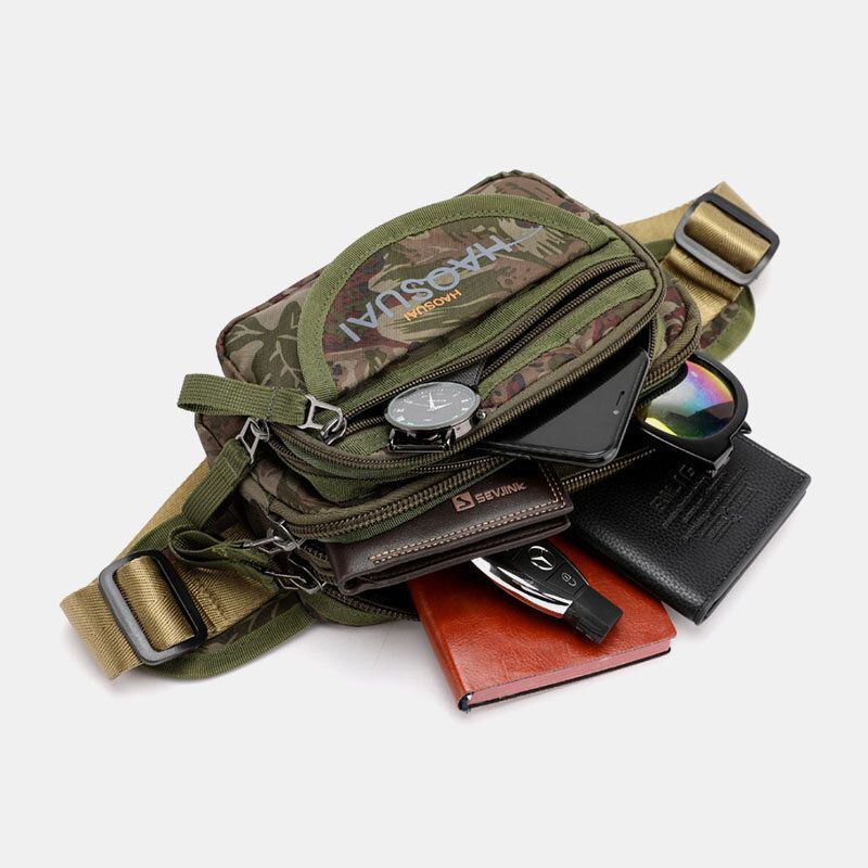 Herren Wasserdichte Multi Pocket Camouflage Outdoor Brusttasche Gürteltasche Sling Bag