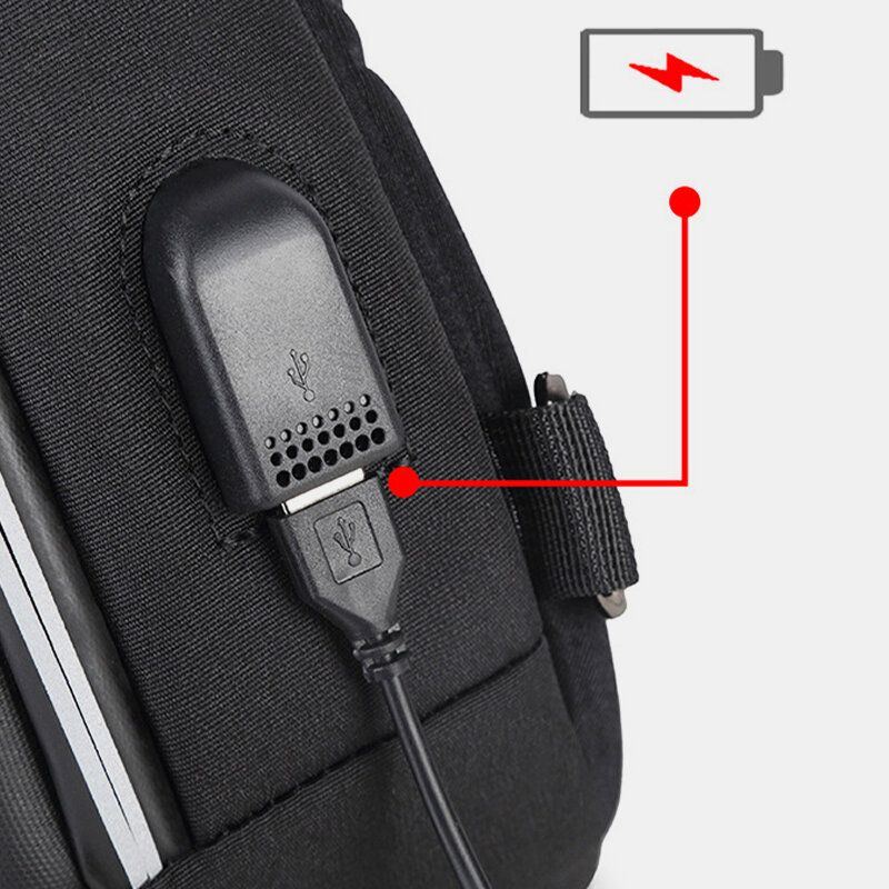 Herren Große Kapazität Usb Aufladung Mehrschichtige Wasserdichte Umhängetasche Brusttasche Sling Bag