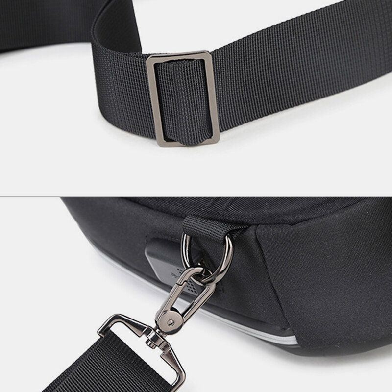 Herren Große Kapazität Usb Aufladung Mehrschichtige Wasserdichte Umhängetasche Brusttasche Sling Bag