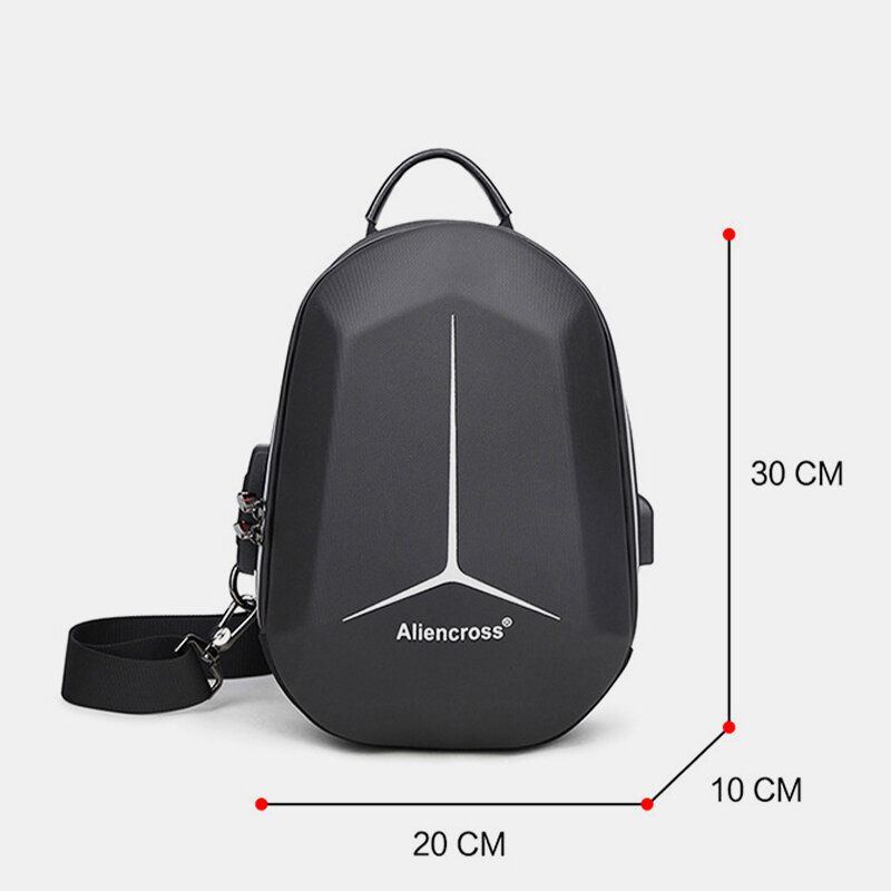 Herren Große Kapazität Usb Aufladung Mehrschichtige Wasserdichte Umhängetasche Brusttasche Sling Bag