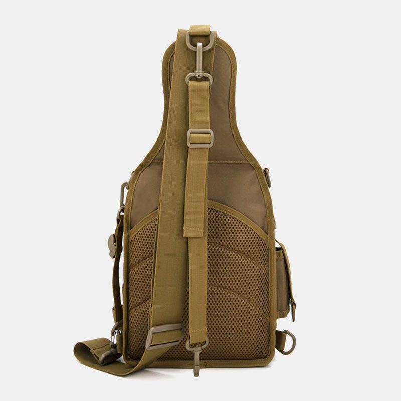 Herren Nylon Tarnung Multifunktions Große Kapazität Outdoor Angeln Umhängetaschen Brusttasche Taktische Tasche