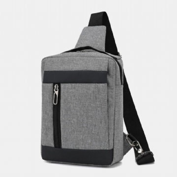 Herren Oxford Brusttasche Mit Großer Kapazität Lässige Multifunktions Kopfhörerloch Design Umhängetasche Umhängetasche