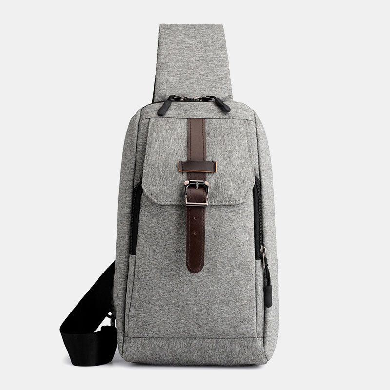 Herren Oxford Casual Verschleißfeste Multifunktions Brusttasche Mit Usb Aufladung Umhängetasche