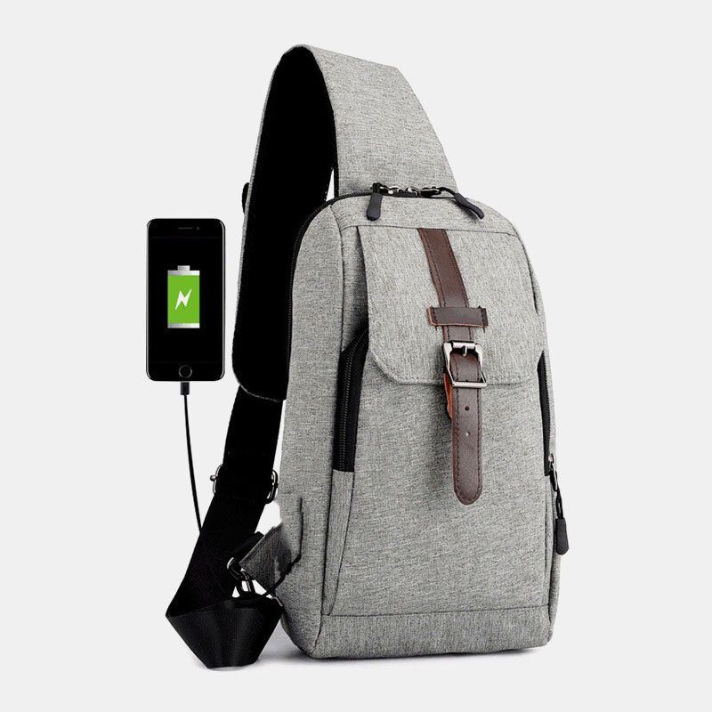 Herren Oxford Casual Verschleißfeste Multifunktions Brusttasche Mit Usb Aufladung Umhängetasche